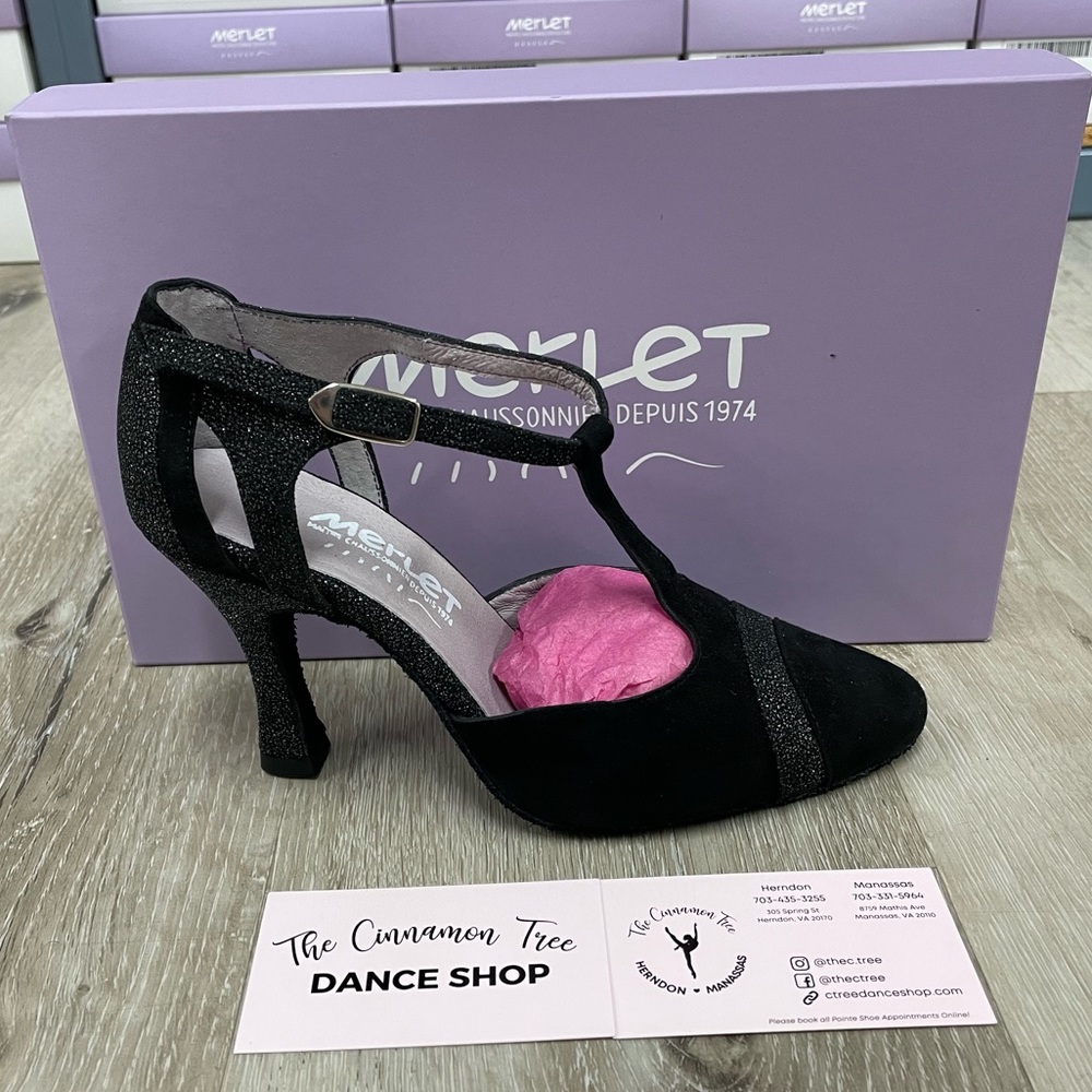 Merlet Luna ballroom shoe in Noir